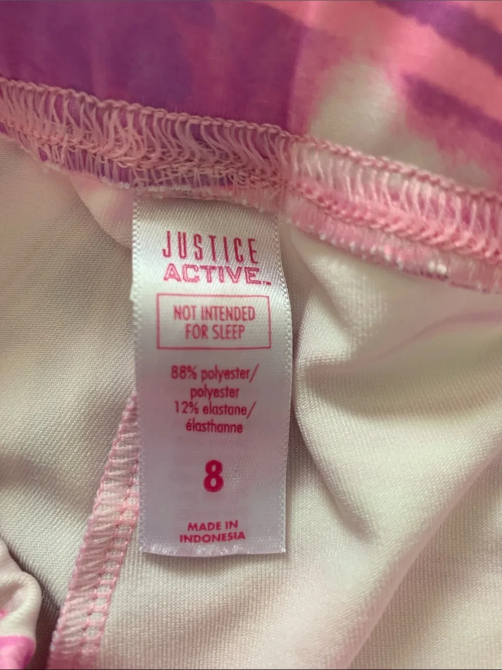 Justice Pink & Purple Marble Bike Shorts Size 8